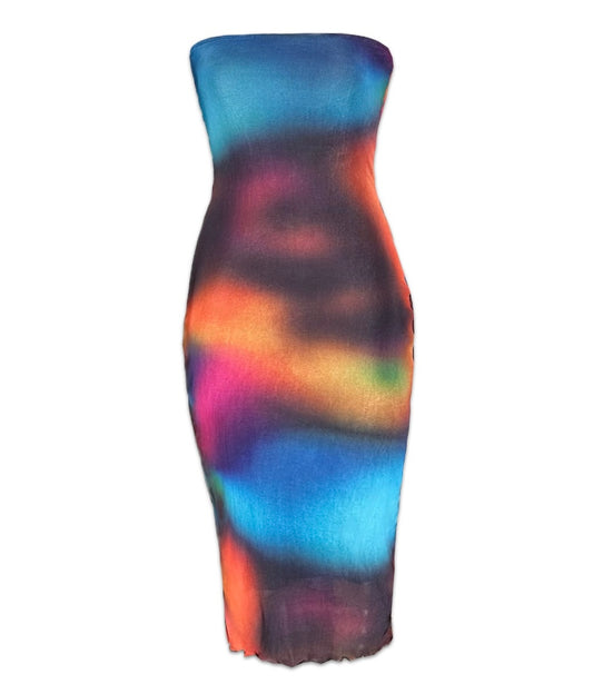 EMMA COLORFUL MESH DRESS