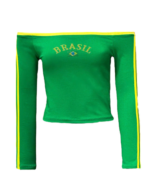 BRASIL TOP VERDE OFF SHOULDER